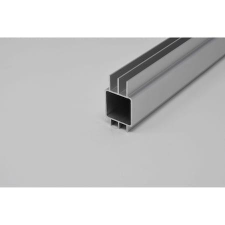 Eztube Sliding Door Track Extrusion for 1/4in Panel Panel  Silver, 84in L x 1in W x 1in H, QR Both Ends 100-242 QR 7